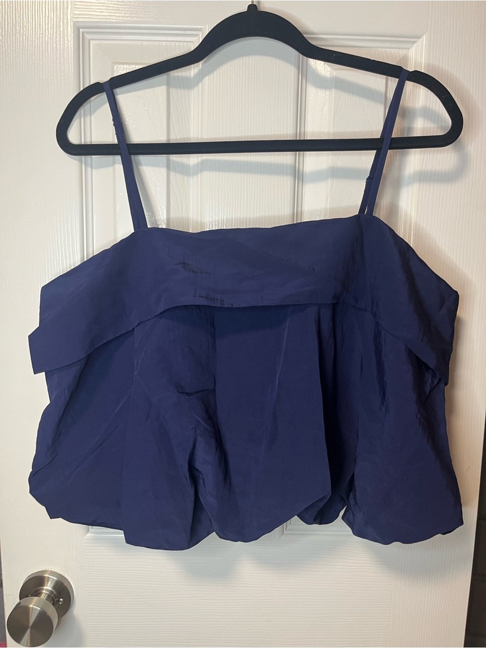 a new day Dark Blue Ruffle Spaghetti Strap Camisole